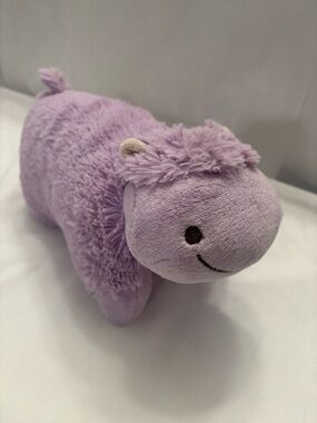 Pillow Pets Pee Wee Purple Hippo Plush 2010 EUC